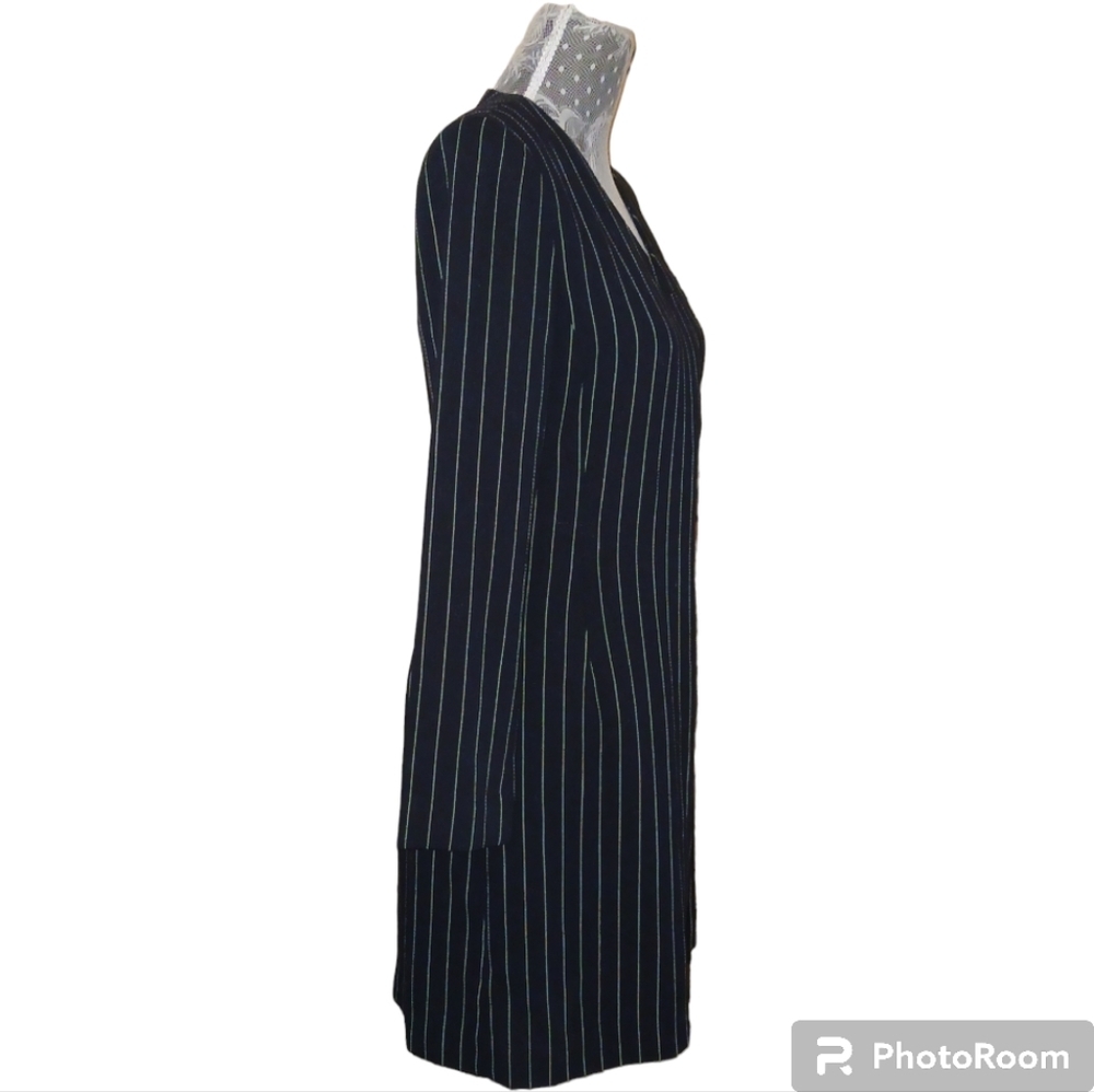 Ann Taylor Pinstripe Coat Dress in Dark Navy Size 6 - Picture 4 of 7